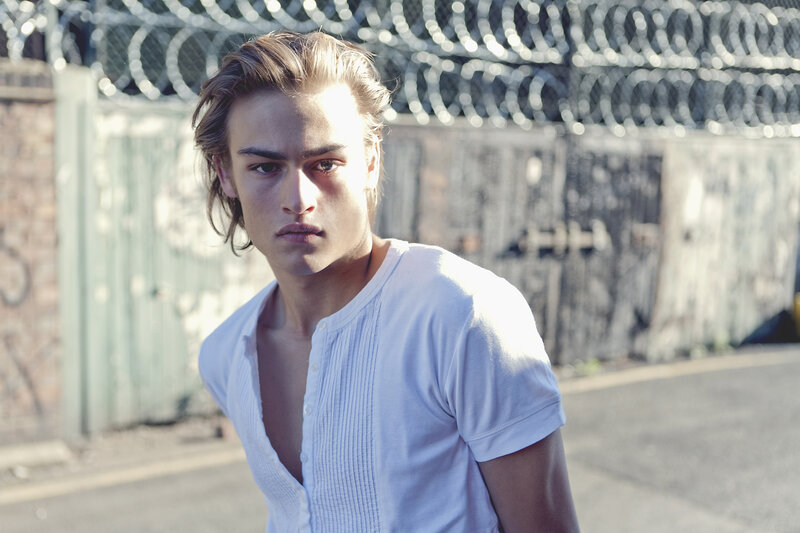 Young Man in White Shirt — Serious, Afternoon