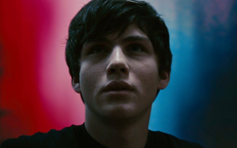 young man looking up