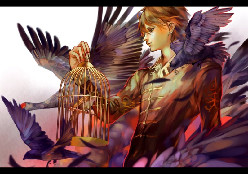 Young Man with Birds