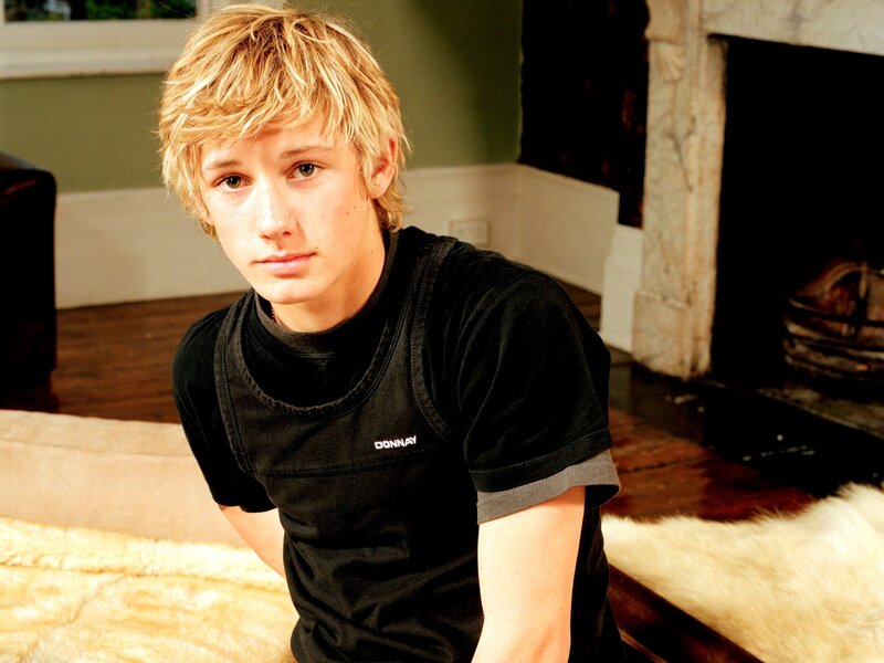 Young Man with Blonde Hair — Black, Neutral