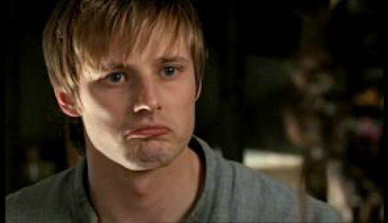 Young Man with Blonde Hair — Gray, Serious