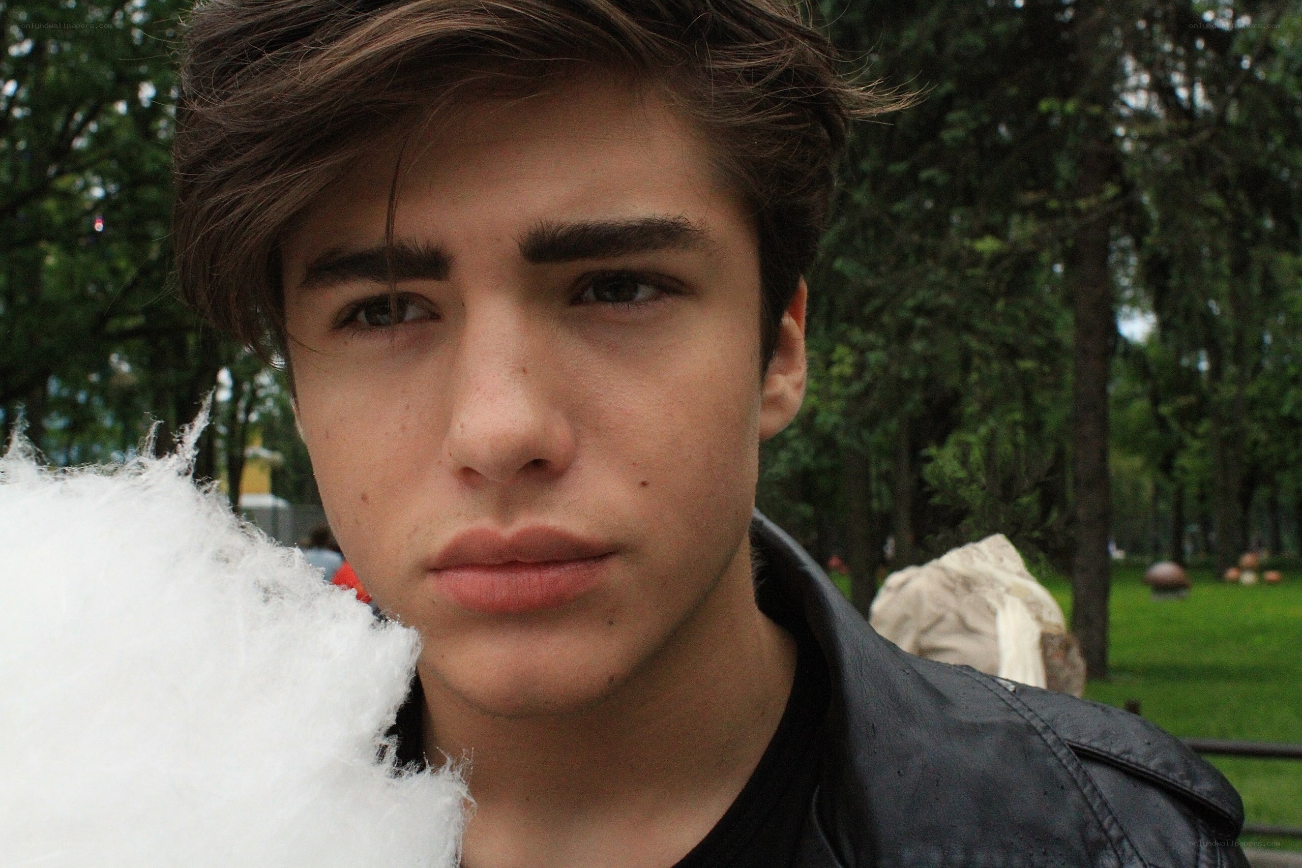 young man with cotton candy