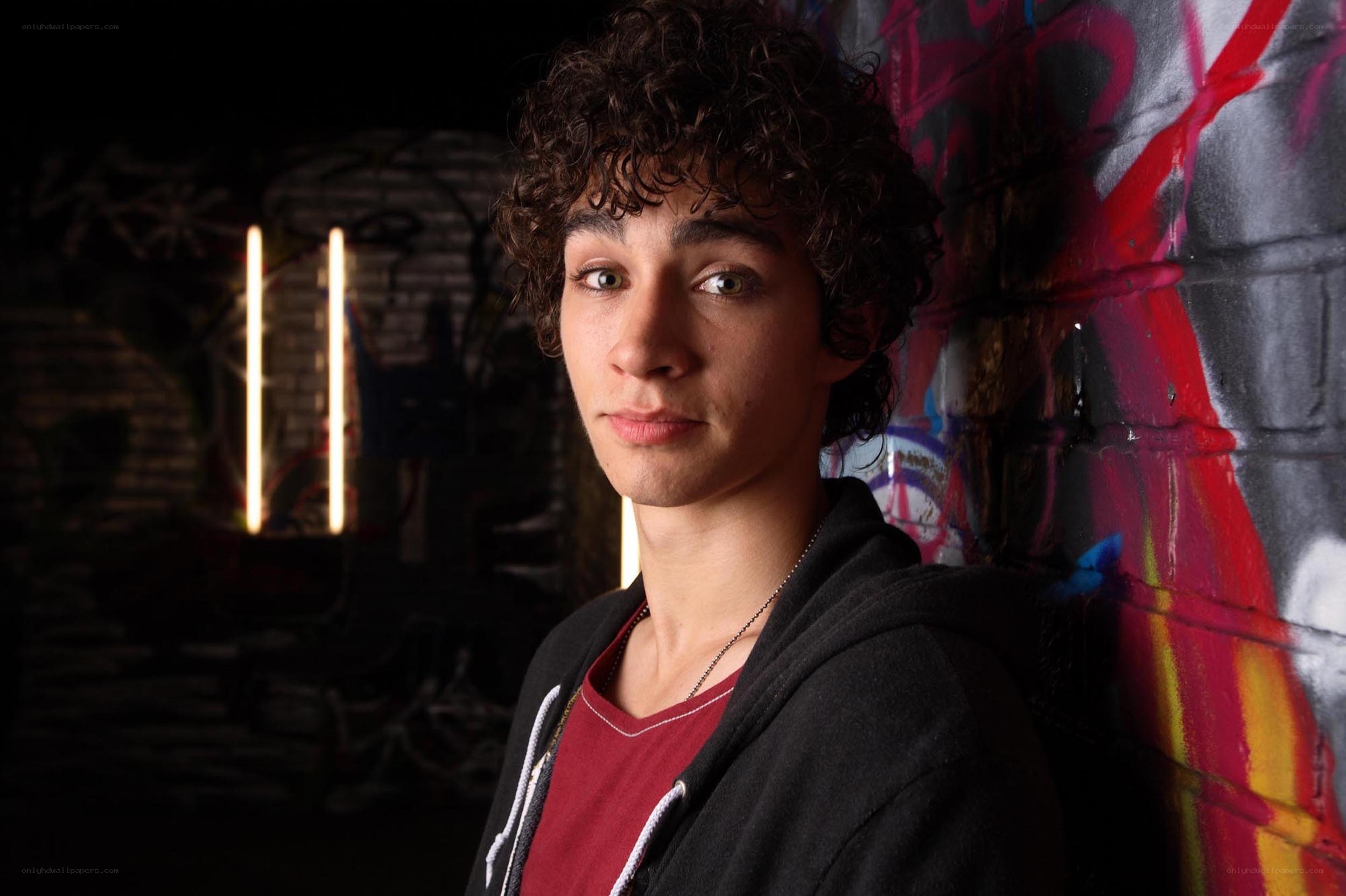 young man with curly hair