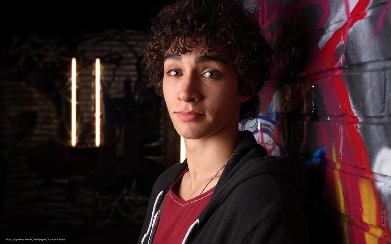 Young Man with Curly Hair — Black, Dramatic, Night