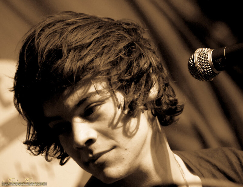 Young Man with Curly Hair — Sepia