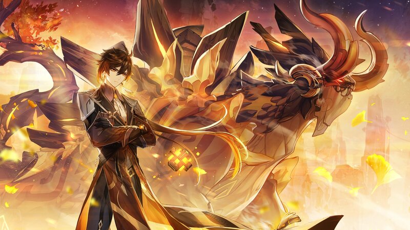 Young Man with Dragon — Orange