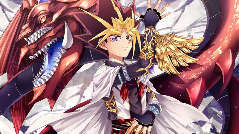 Young Man with Dragon — Red, Dramatic