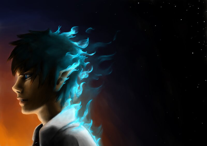 Young Man with Glowing Hair