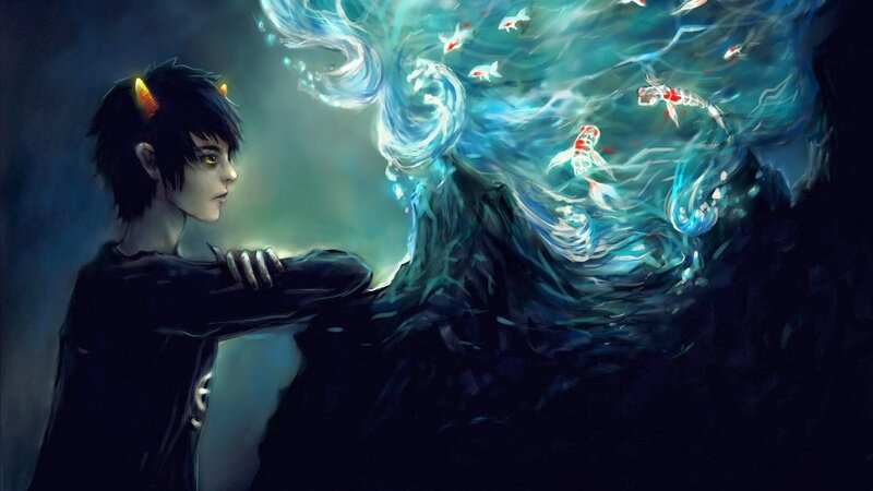 Young Man with Horns — Blue