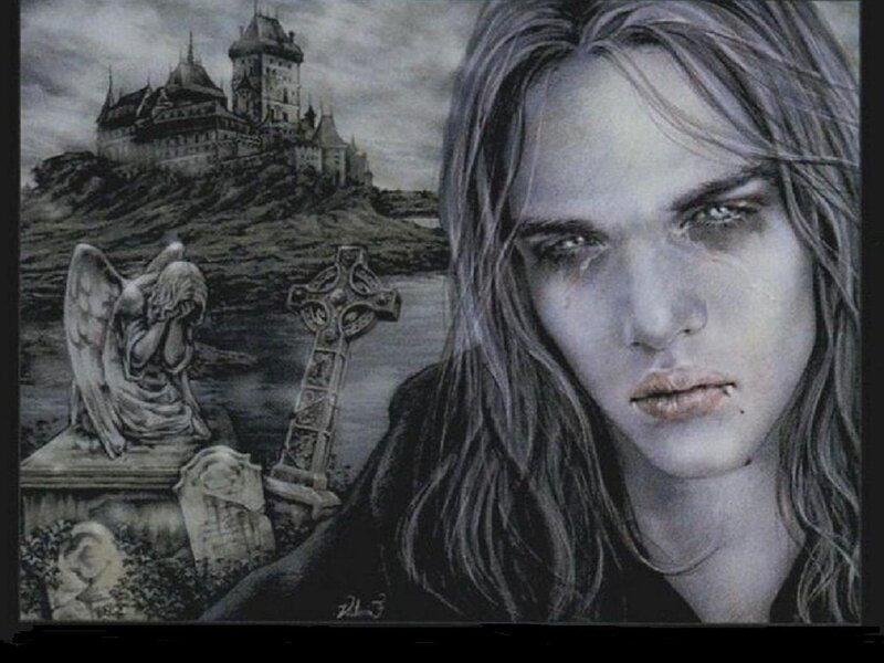 Young Man with Long Hair — Gray