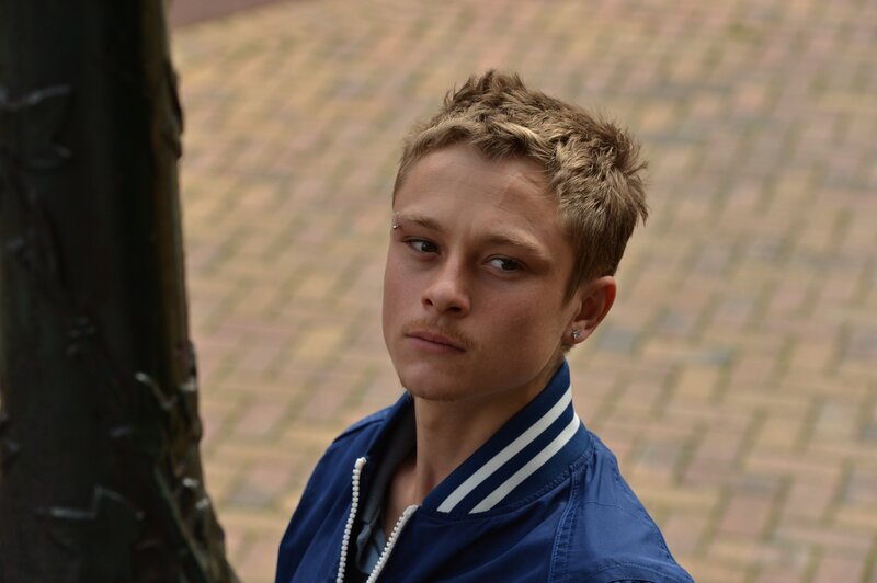young man with short hair