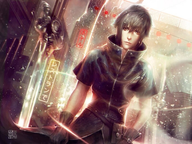 Young Man with Sword — Black