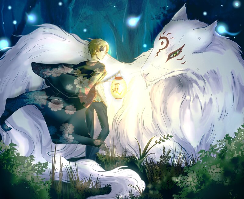 Young Man with White Fox