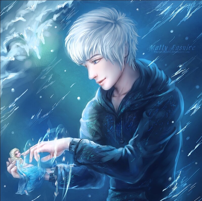 Young Man with White Hair — Blue, Dramatic