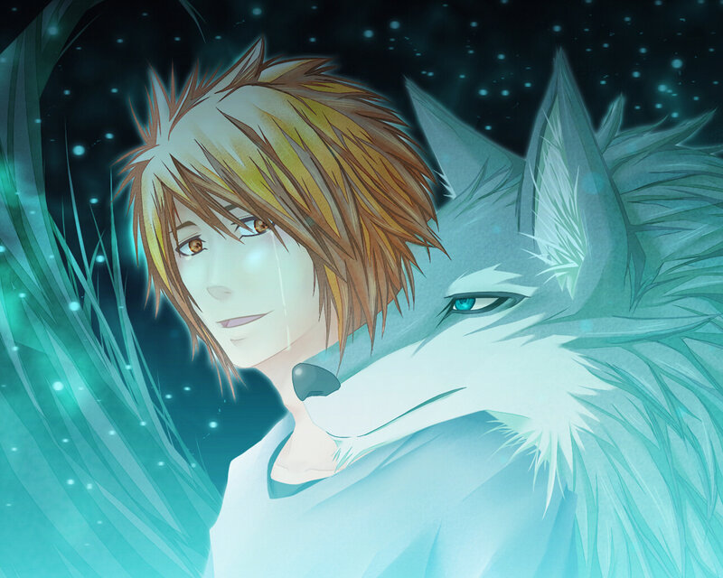 Young Man with Wolf