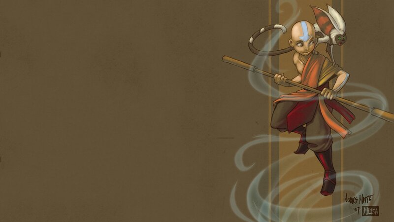 Young Monk with Staff — Brown