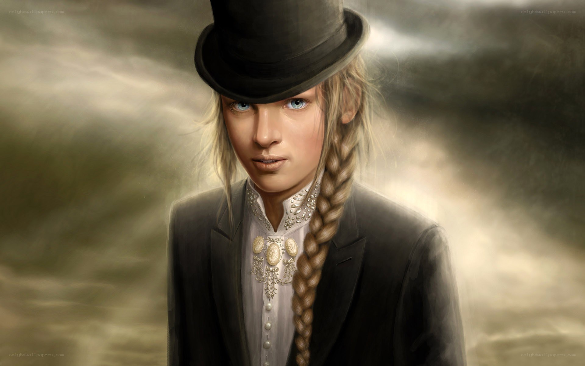 young person in top hat