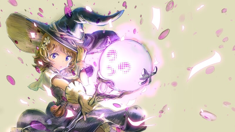 Young Witch Casting Spell — Purple