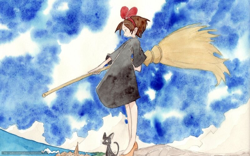 Young Witch with Broom