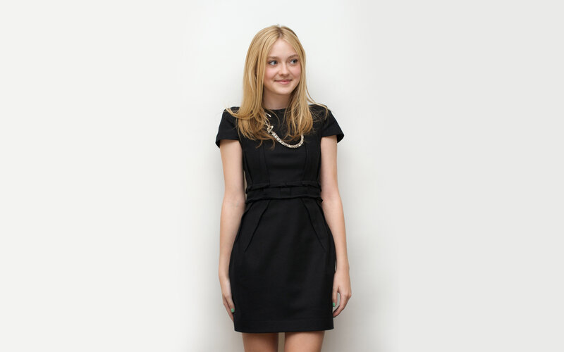 Young Woman in Black Dress — Neutral, Photograph