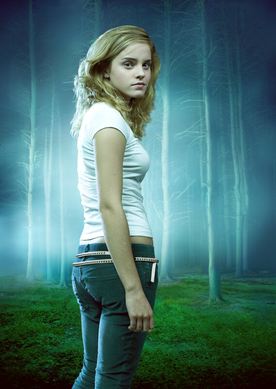 Young Woman in Forest — Green