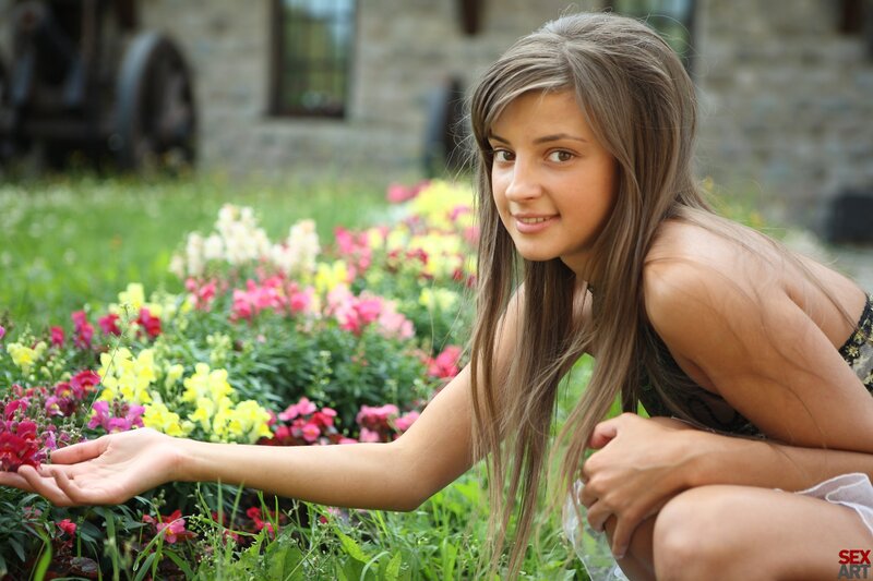 Young Woman in Garden — Green, Calm, Afternoon, Photograph