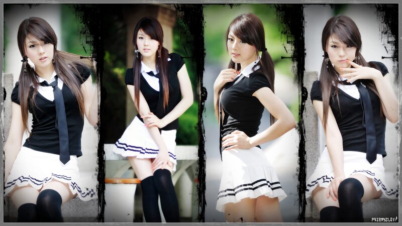 young woman in school uniform