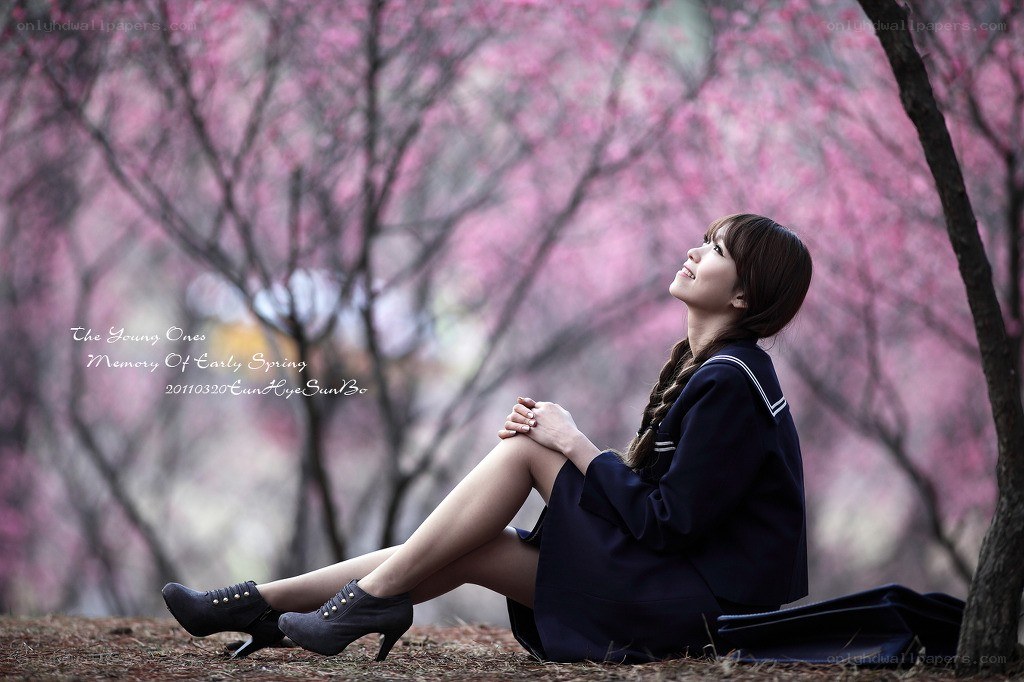 Young woman in spring