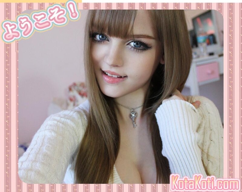 Young woman in white sweater
