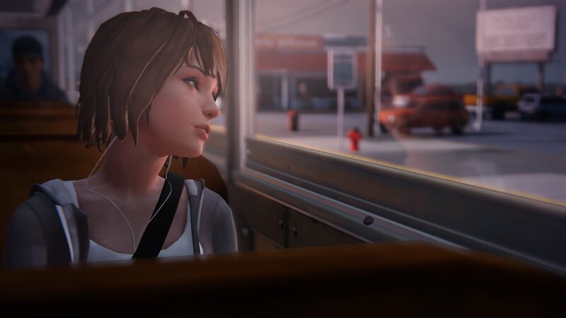 Young Woman on Bus — Brown