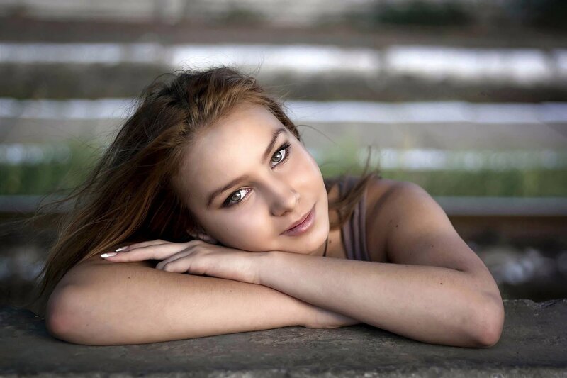 Young Woman Resting — Brown, Calm