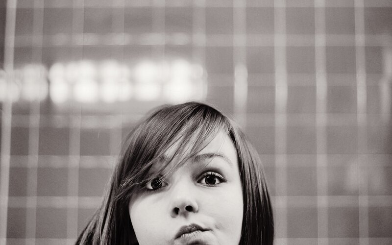 Young Woman with Bangs — Black