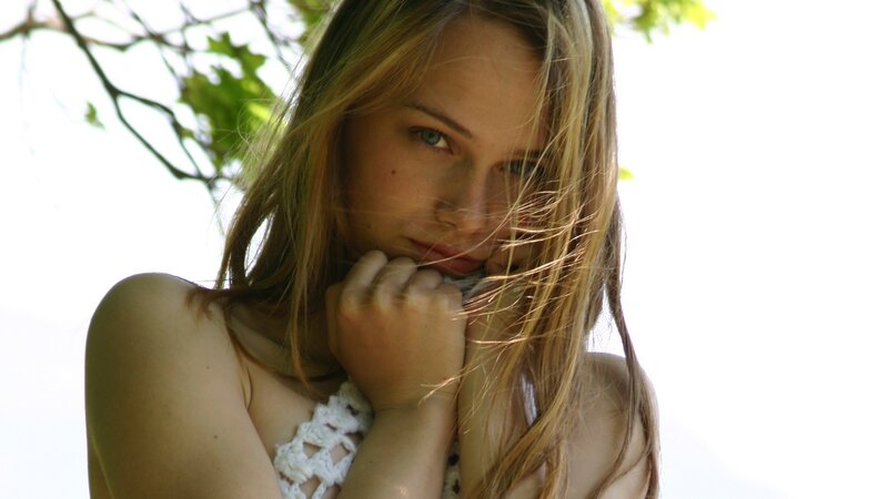 Young Woman with Blonde Hair — White, Natural