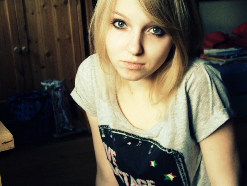 young woman with blue eyes