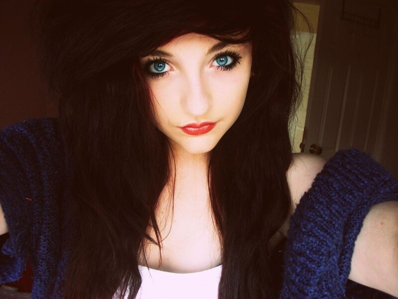 Young Woman with Blue Eyes — Neutral, Photograph, Blue Sweater