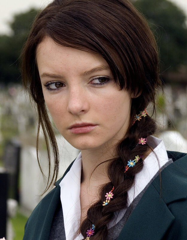 young woman with braided hair