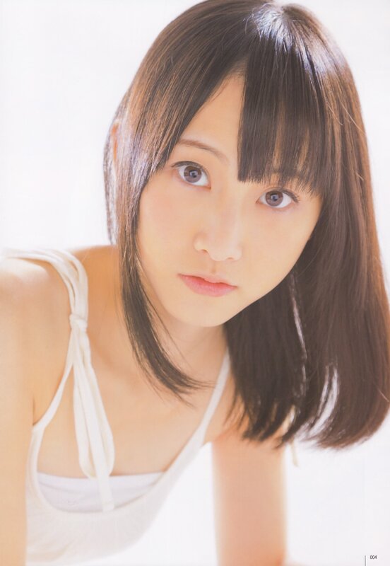 Young Woman with Brown Hair — Calm, Photograph, White Top