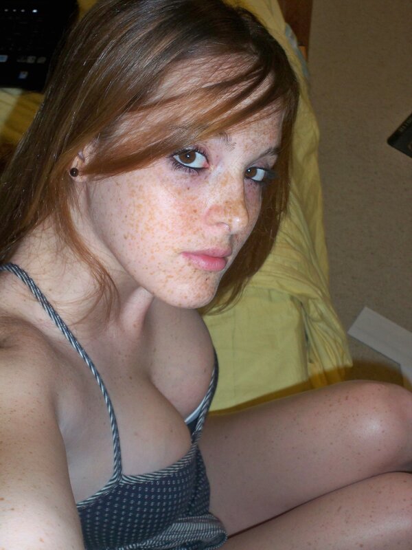 young woman with freckles