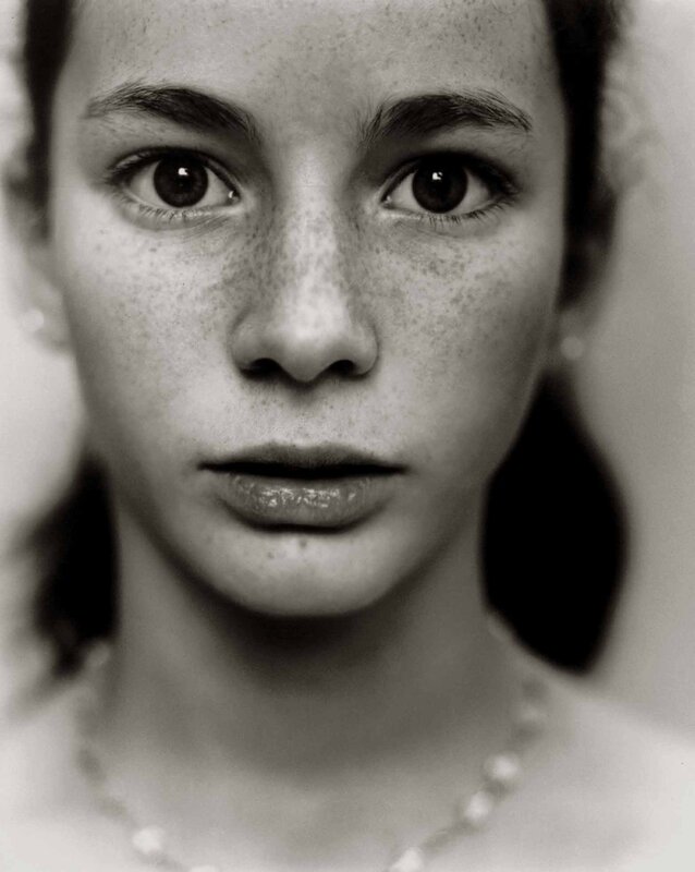 Young Woman with Freckles — Black, Neutral