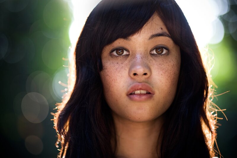 Young Woman with Freckles — Brown, Dramatic, Afternoon