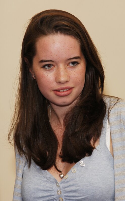 young woman with freckles