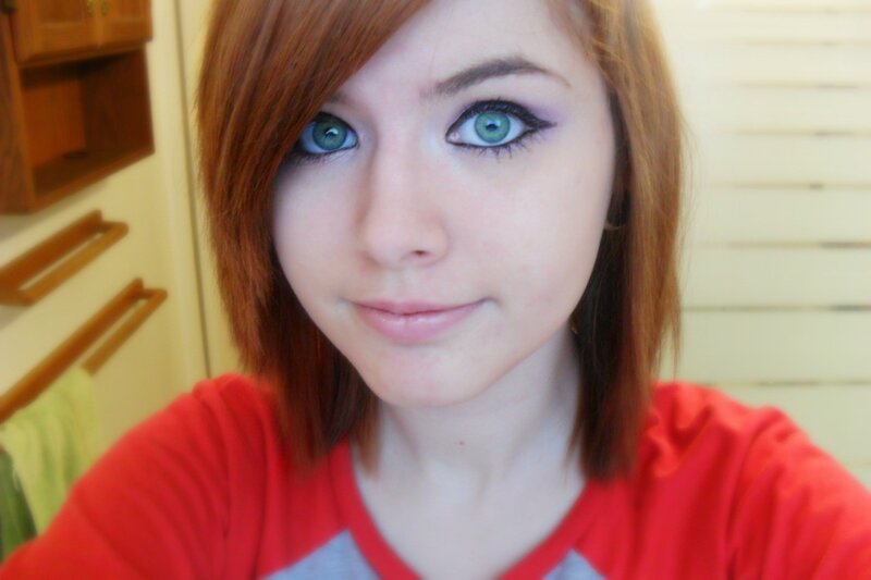 young woman with green eyes