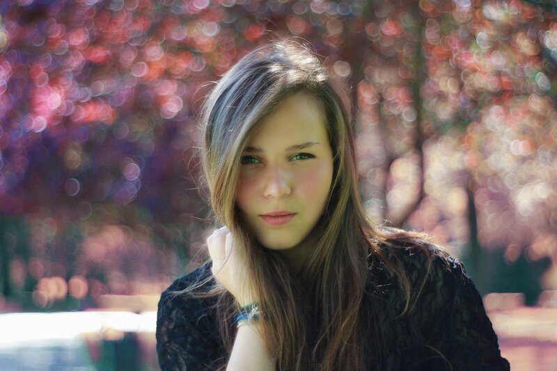 Young Woman with Long Hair — Brown, Calm, Autumn