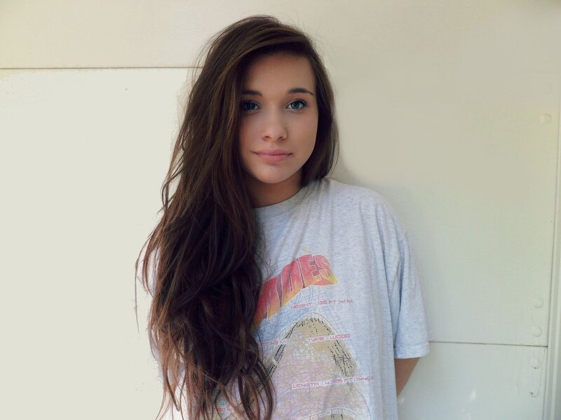 Young Woman with Long Hair — Gray, Neutral, Afternoon