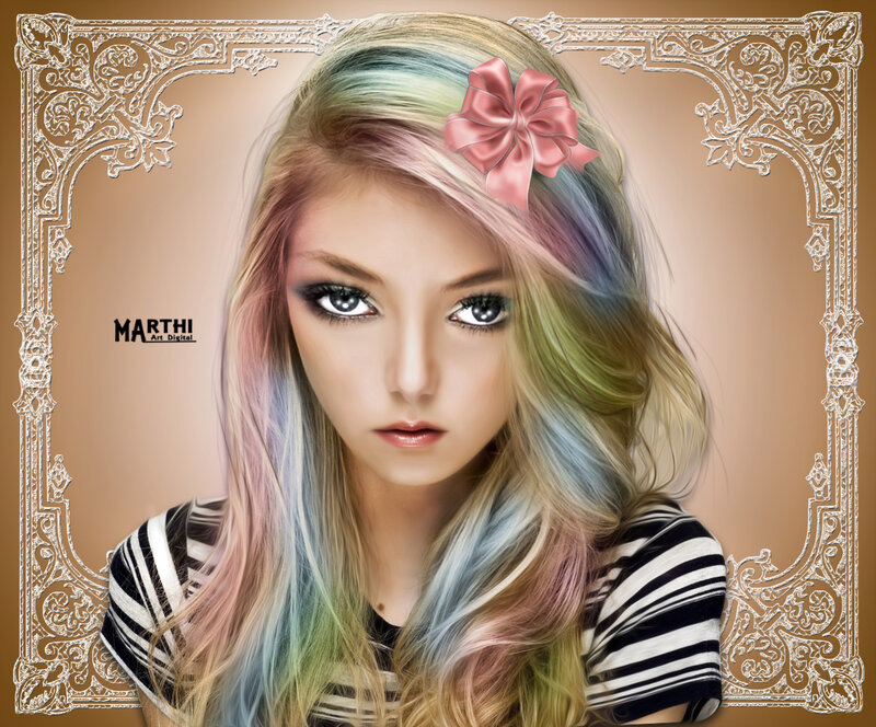 Young Woman with Rainbow Hair