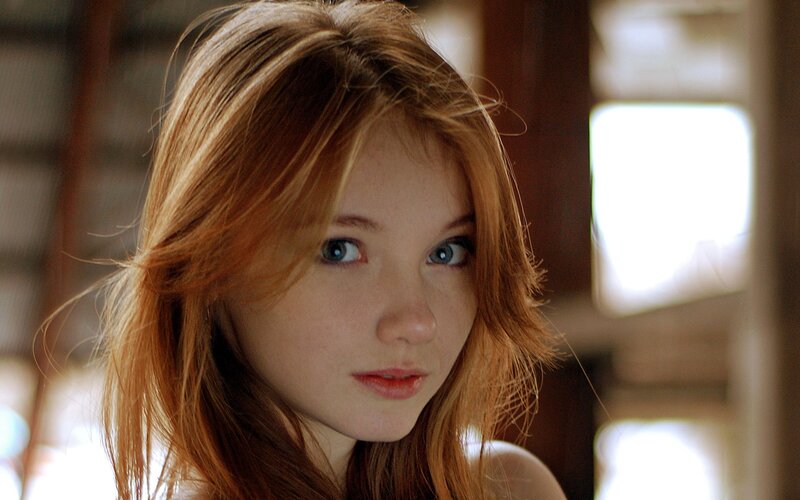 young woman with red hair