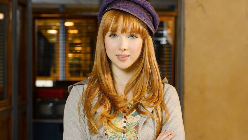 Young Woman with Red Hair — Neutral, Photograph, Purple Hat