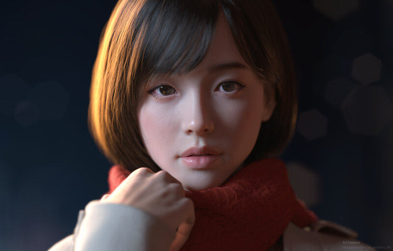 Young Woman with Scarf