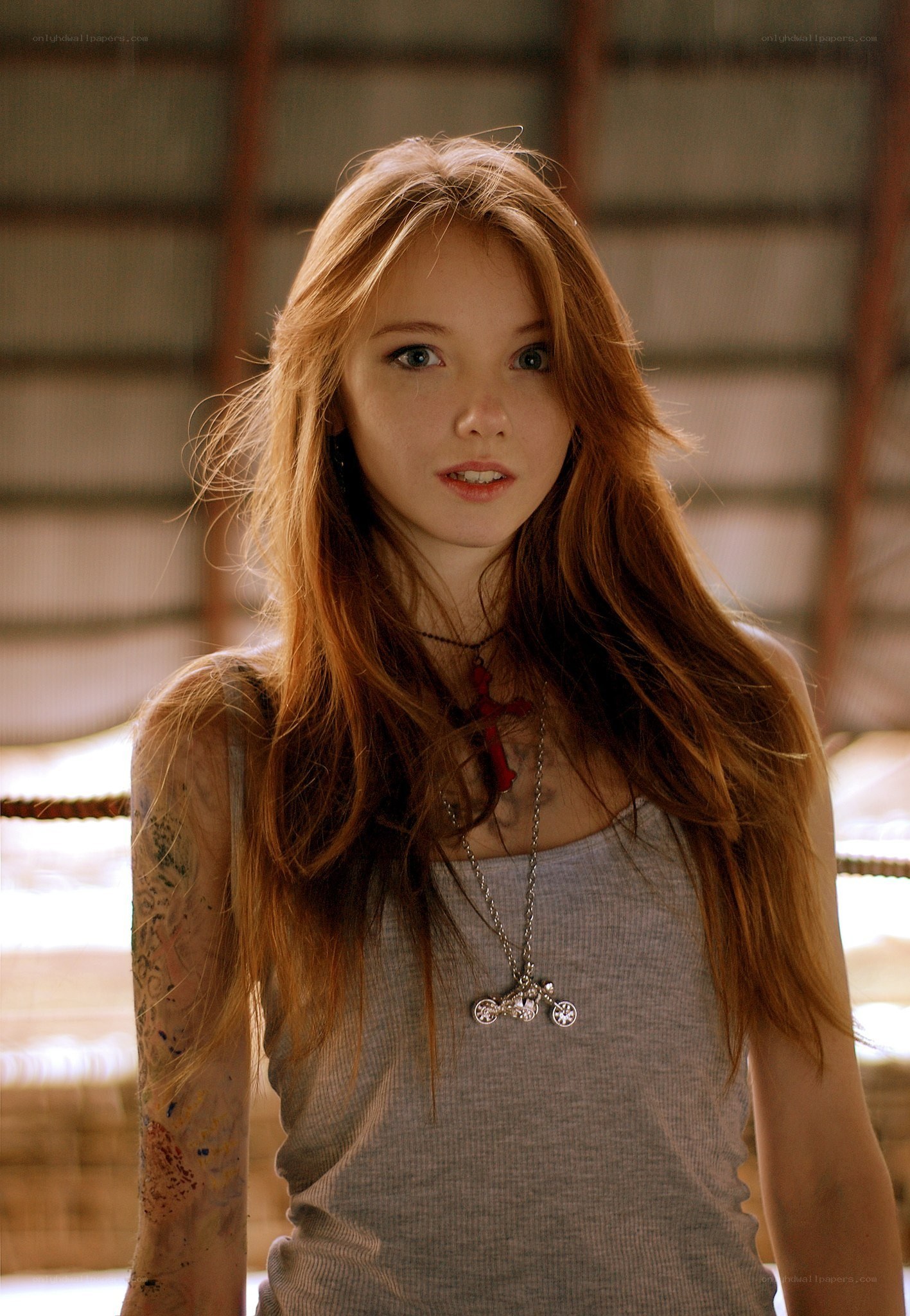 young woman with tattoos