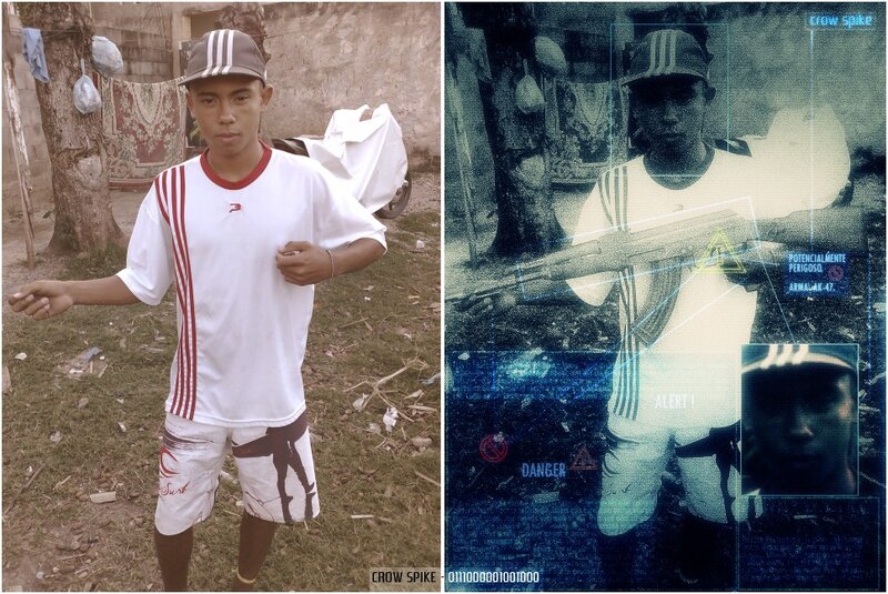 Youth in white shirt with digital overlay
